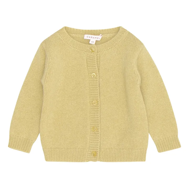 Caramel Cardigan Cachemire Gadwell | Vert anis