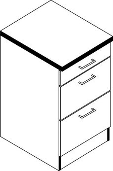 Topfschrank WIEN - weiß Hochglanz-Eiche Vintage - 50 cm