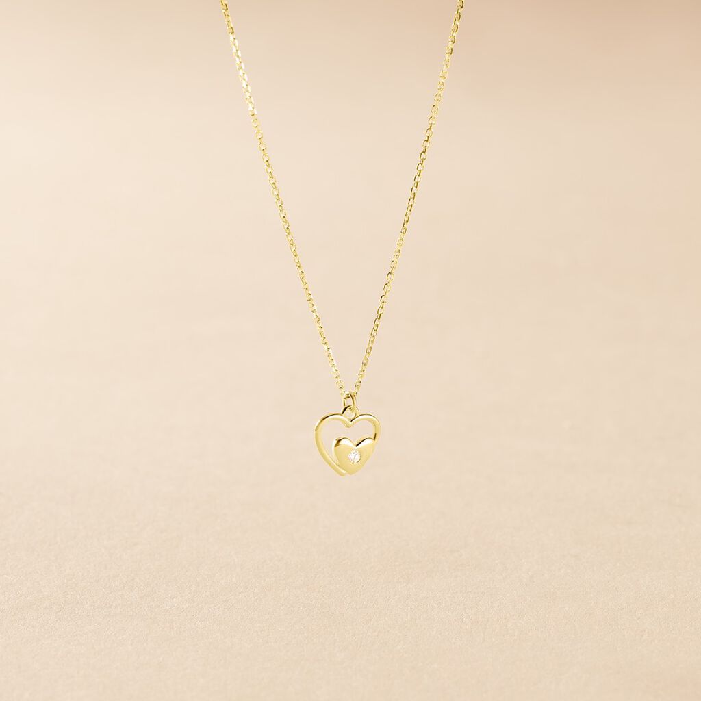 Collier Terentille Coeur Or Jaune Oxyde De Zirconium