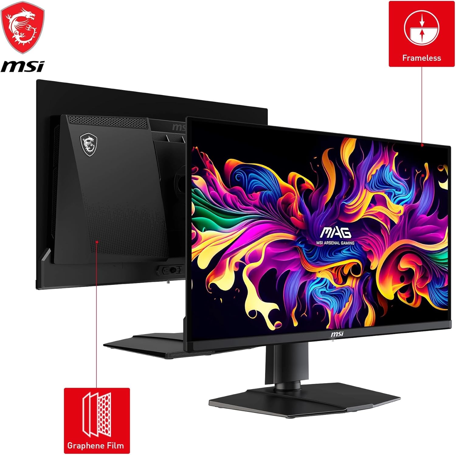 MSI MAG 271QPX QD-OLED écran gaming 26.5 pouces WQHD - Dalle 2560 x 1440 Quantum Dot OLED, 360Hz / 0,03ms, 99.1% DCI-P3, ΔE≤2, DisplayHDR True Black 400 - DP 1.4a, HDMI 2.1, USB Type-C