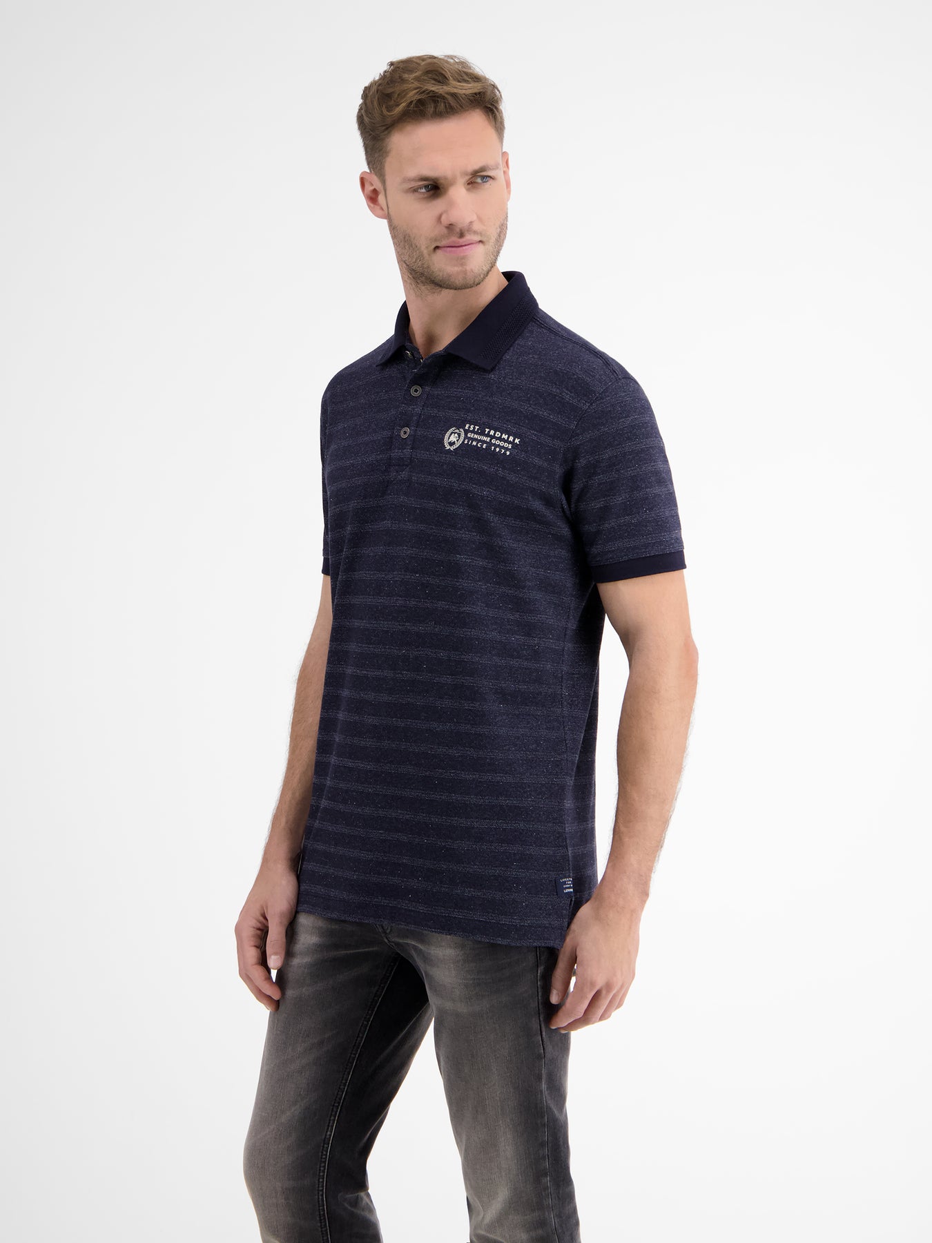 Poloshirt, tonal gestreift