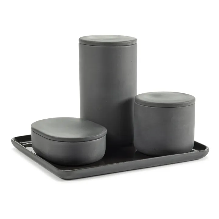Serax Boîte ovale avec couvercle | Gris foncé