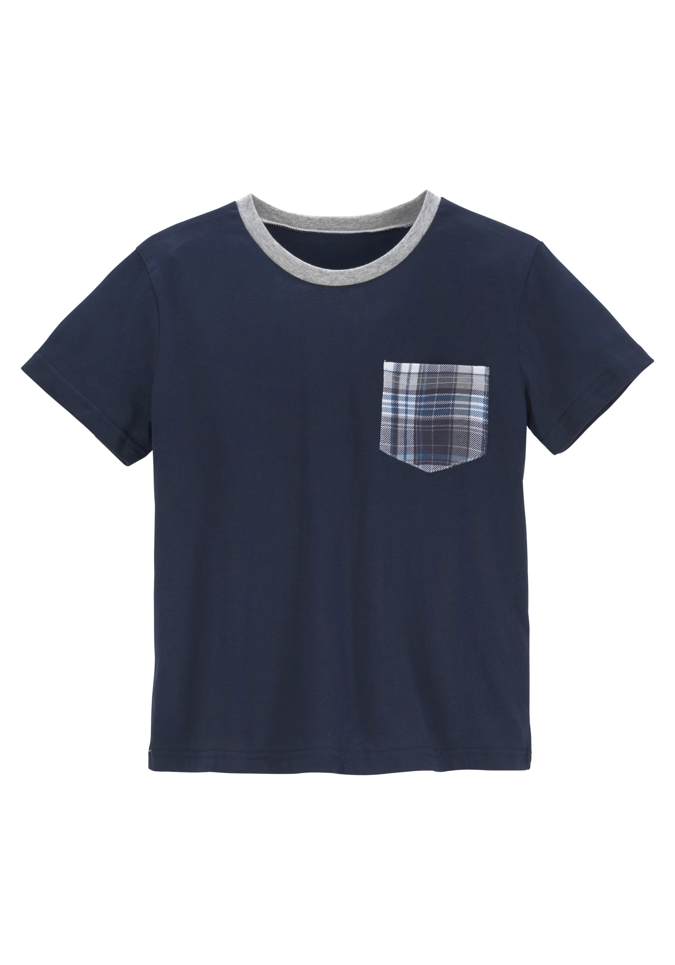 le jogger® Pyjama 2 Stück, 4 Stk. tlg., Hose 1x uni und 1x kariert