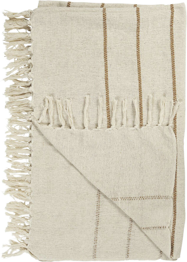 Ib Laursen Plaid natur m/brune striber Multi