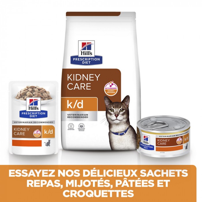 HILL'S Prescription Diet k/d Kidney Care en bouchées mijotées au poulet - Pâtée pour chat