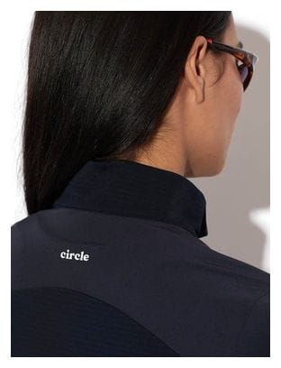 Maillot manches longues Running Hiver Circle Winter Layer Demi-zip Bleu marine Femme