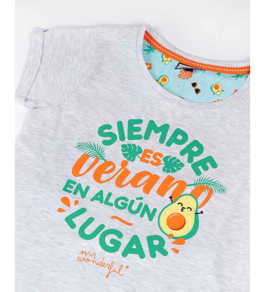 Pijama Aznar Innova de manga curta, modelo Always Summer para meninas.