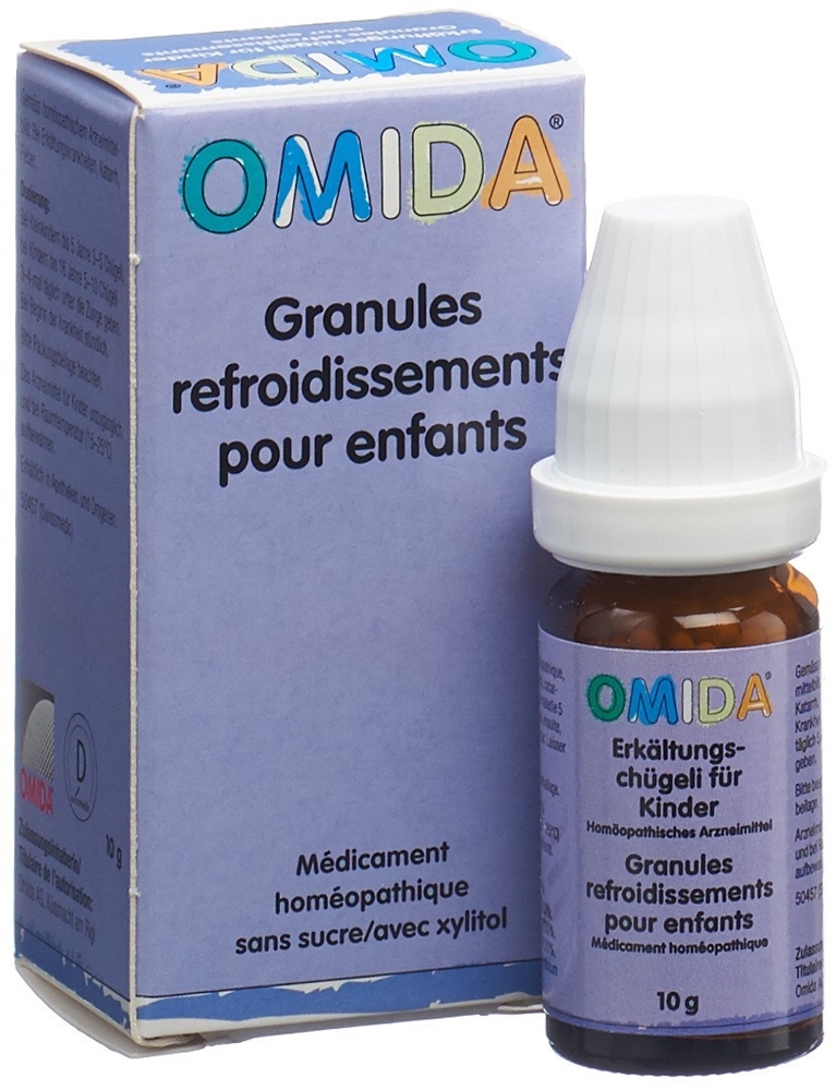 Omida Erkältungschügeli für Kinder<br>10 g, Flasche, Streukügelchen, ohne Zucker