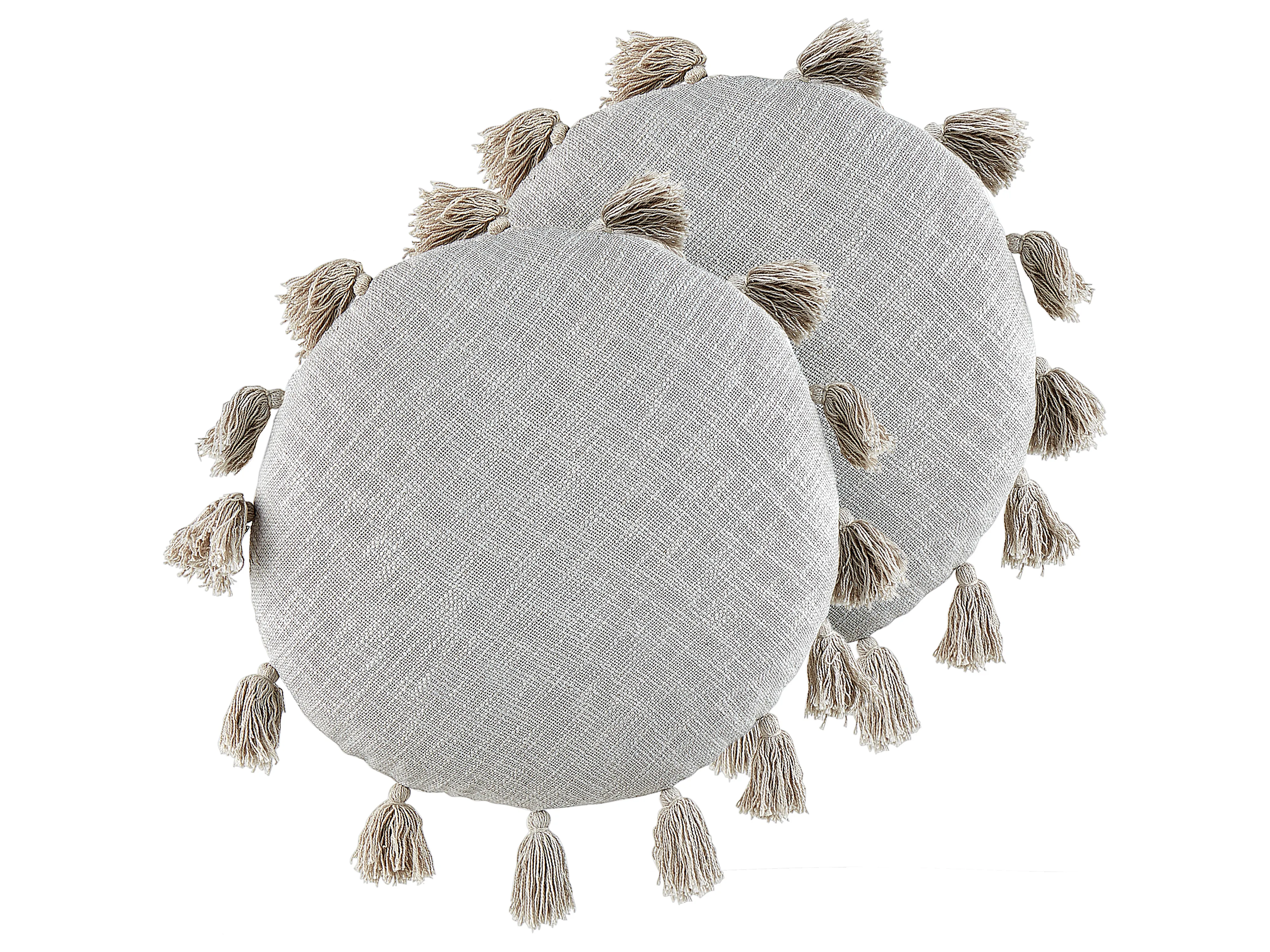 Set van 2 sierkussens MADIA Katoen 45 x 45 cm Grijs effen
