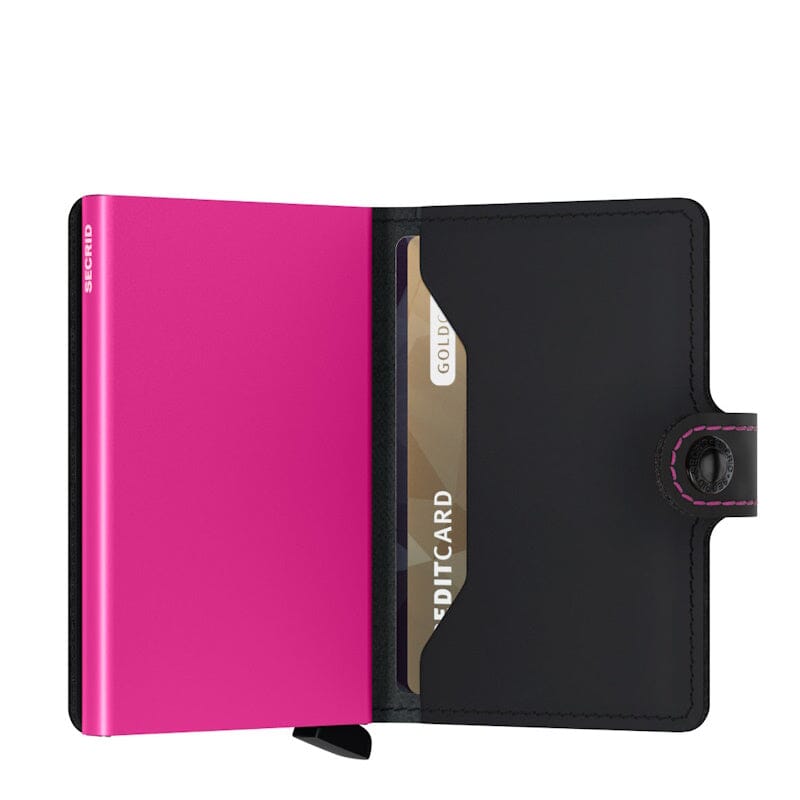 Secrid Mini Wallet Matte Black & Fuchsia