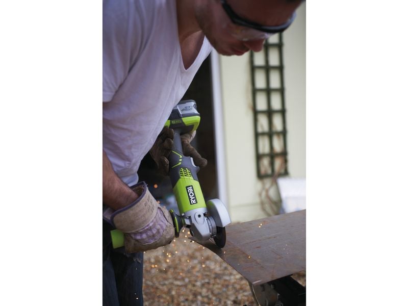 RYOBI Akku-Winkelschleifer R180AG-0, Solo, Ø 115 mm Akku-Winkelschleifer ideal für eine Vielzahl von Schleif- und Schneidanwendungen