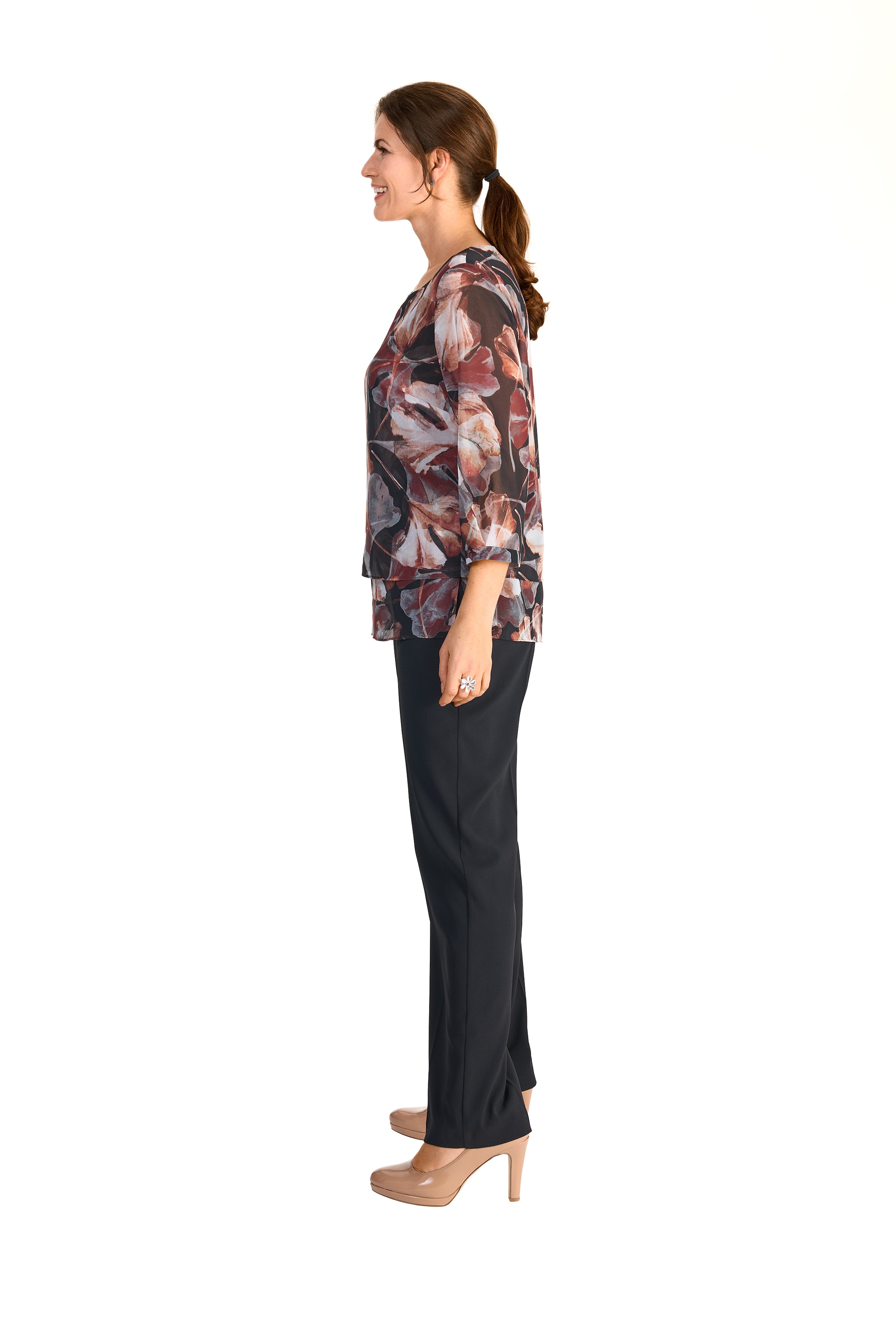 HERMANN LANGE Collection Druckbluse , im Lagenlook und mit floralem Muster