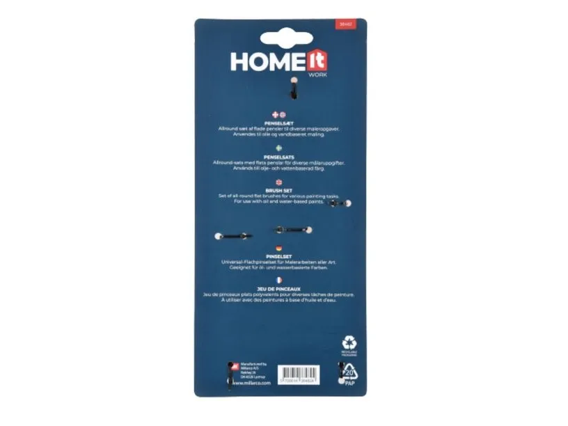 Home it Work® Premium pensler i sæt á 1 rund Ø15 og 2 flade