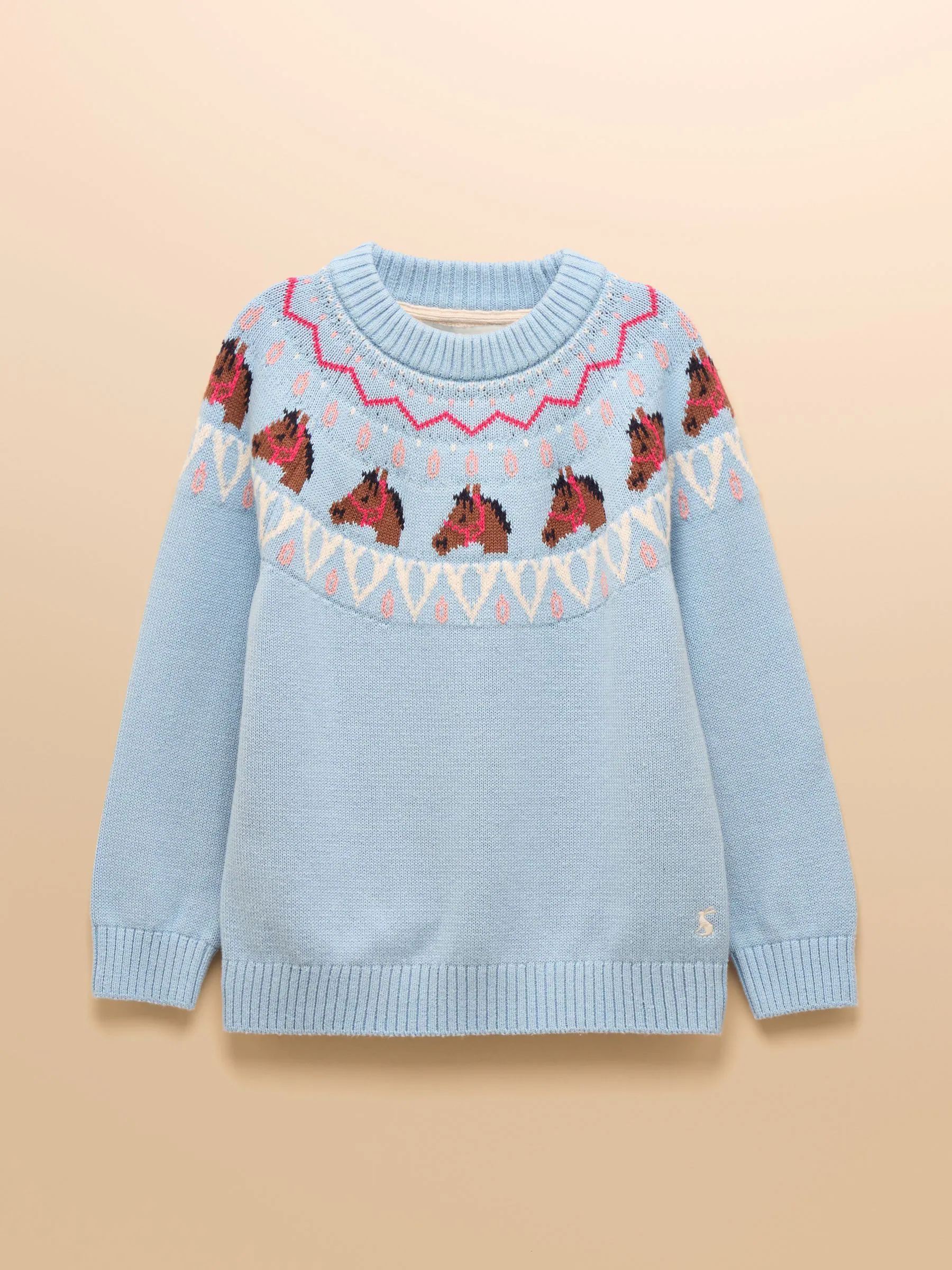 Joules Girls' Fair Isle Knitted Jumper