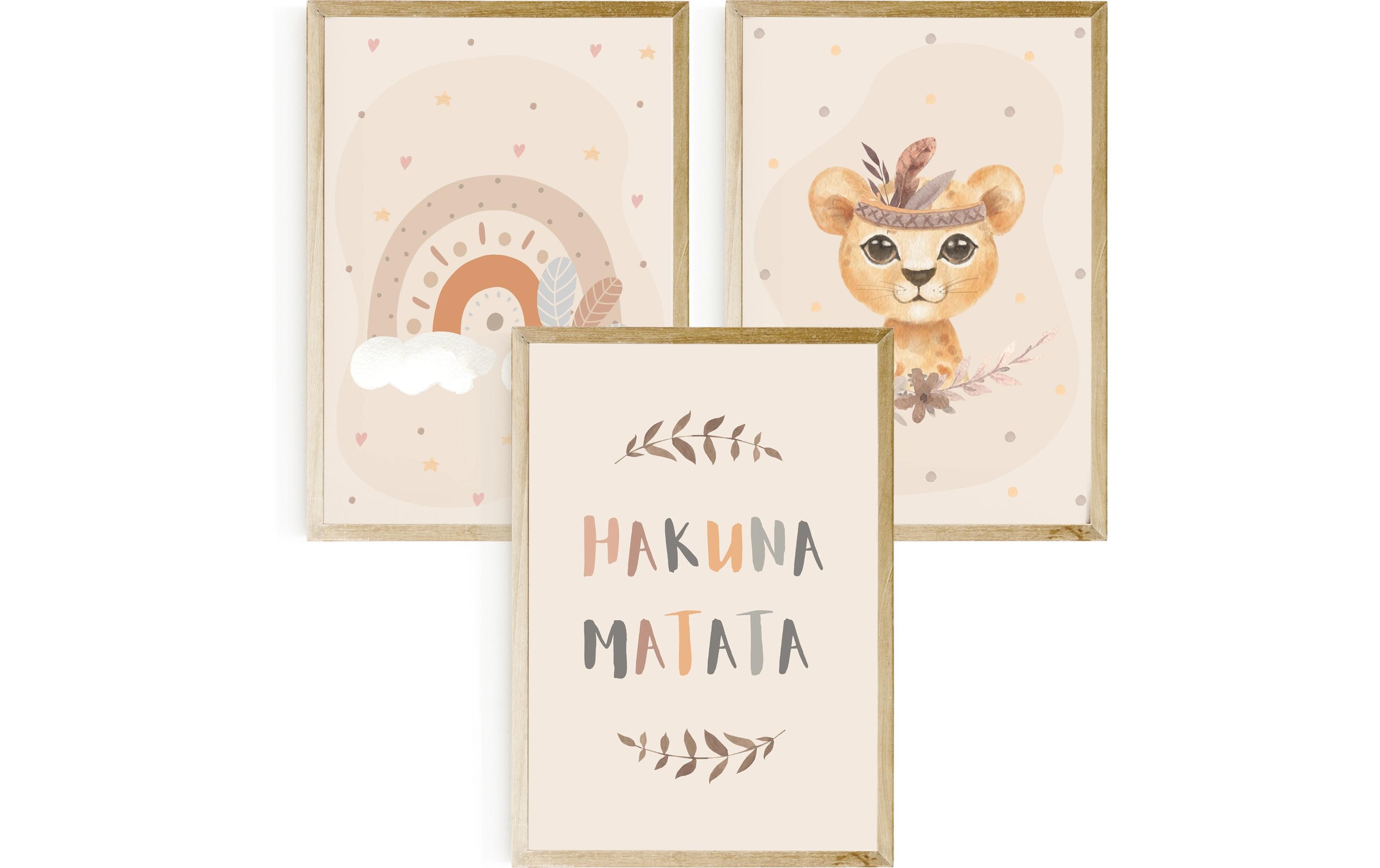 Posterset Hakuna Matata 3 Stk.Babyposter «Hakuna Matata»