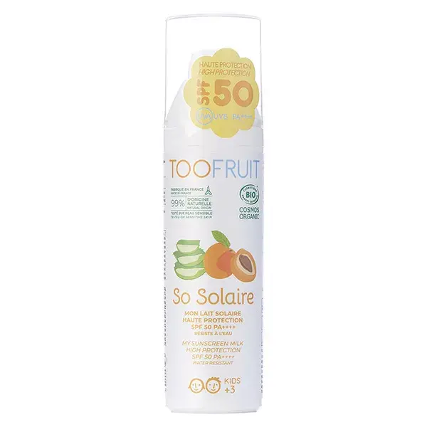 Protetor Solar Corporal Infantil Toofruit So Solaire FPS 50 Damasco Aloe Vera Orgânica 100ml
