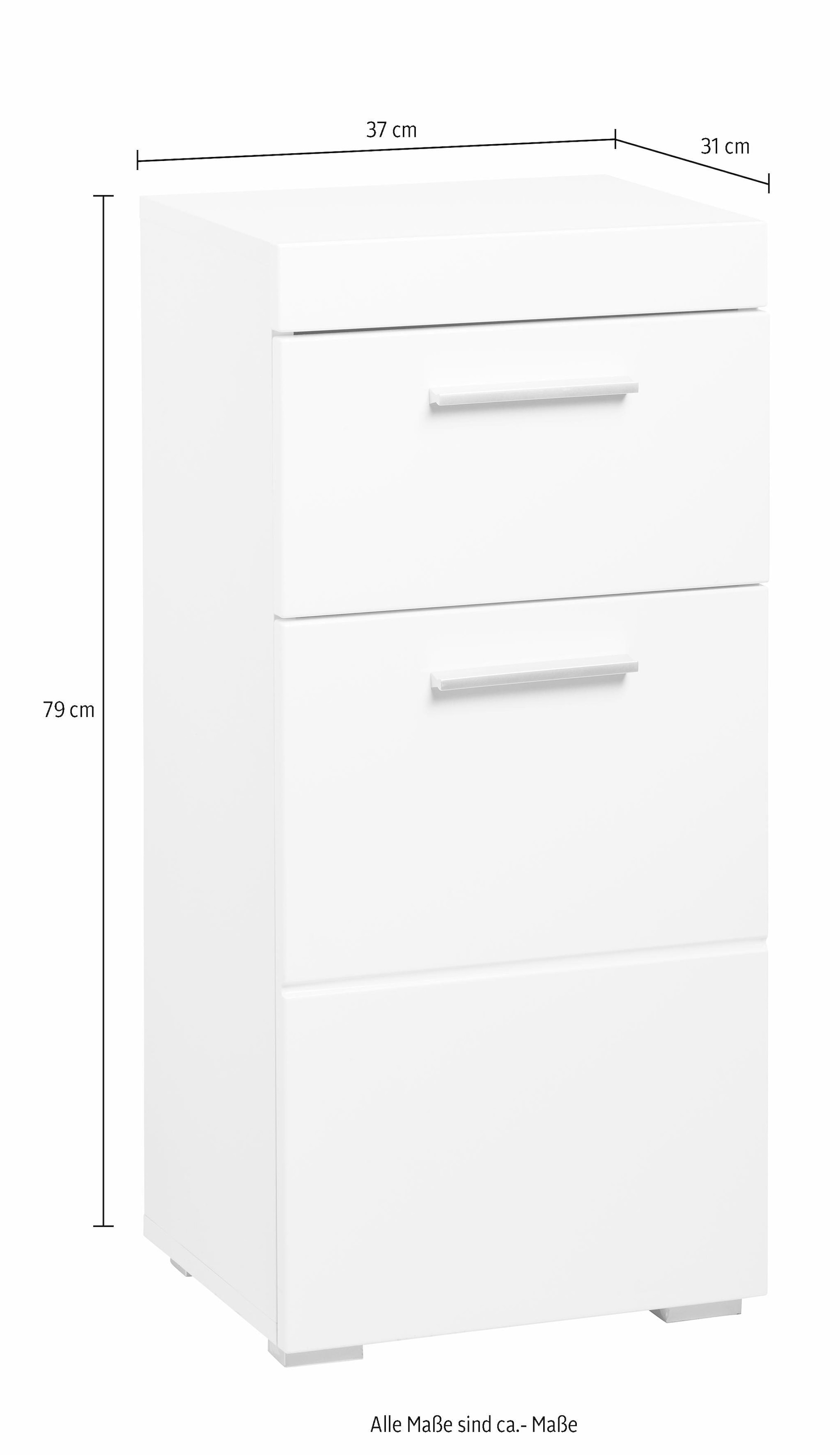 welltime Unterschrank »Avena« Badezimmerkommode mit 1 Schublade und 1 Tür - (B/T/H) 37/31/79 cm