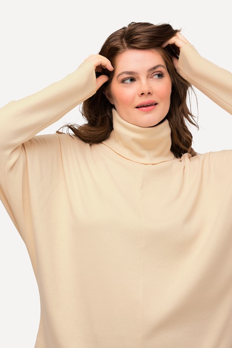 Shirt, Stehkragen, Fledermaus-Langarm, Biobaumwolle