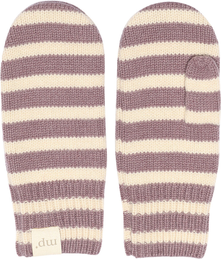 mpKids Bergen striped mittens Grape shake