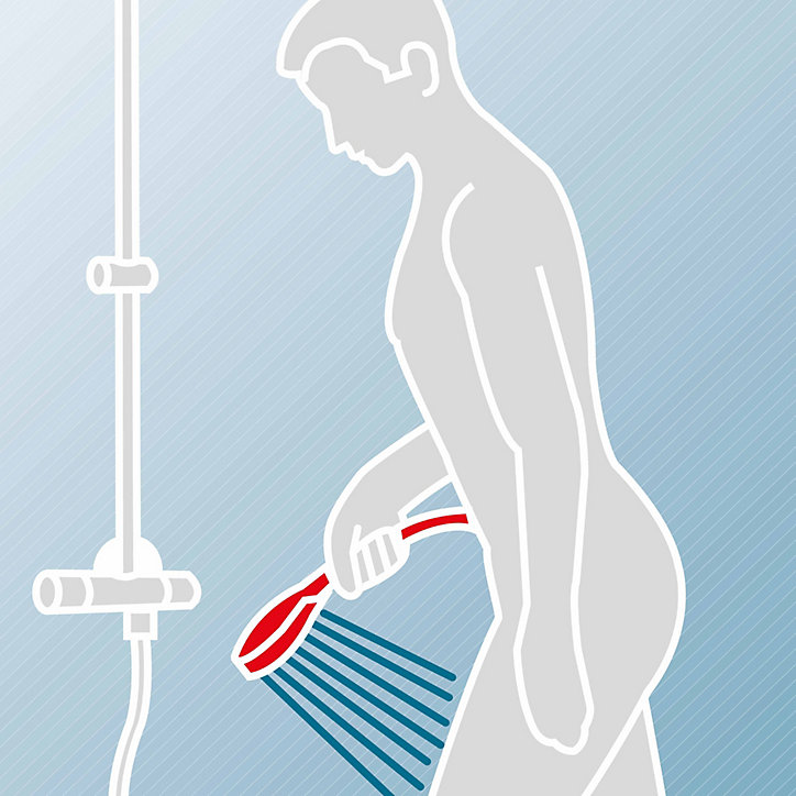 Colonne de douche thermostatique avec pommeau + douchette + flexible + barre réglable, coloris cuivre, Schulte Rain