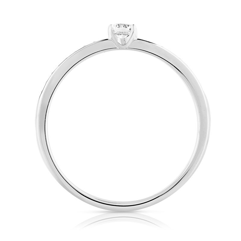 Bague solitaire or 750 blanc diamant 20/100e de carat