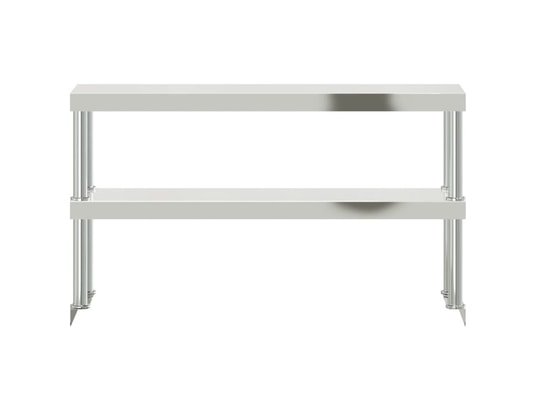 VIDAXL - Mobilier bar et restaurant étagère de table de travail à 2 niveaux 110x30x65 cm inox