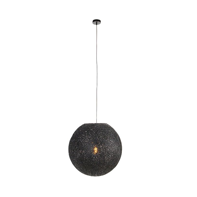Landelijke hanglamp zwart 60 cm - Corda