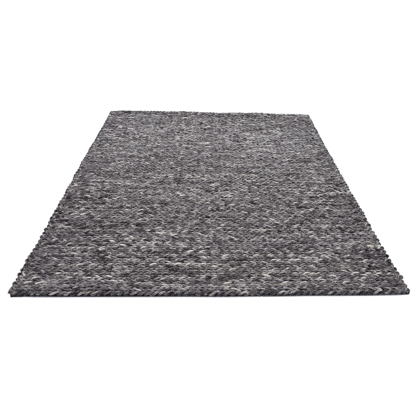 Teppich ARLBERG - natur dunkelgrau - handgewebt - 70x140 cm