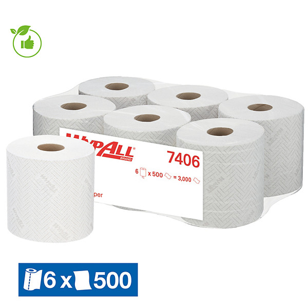 Essuie-mains à dévidage central WypAll L10 7406, lot de 6 bobines