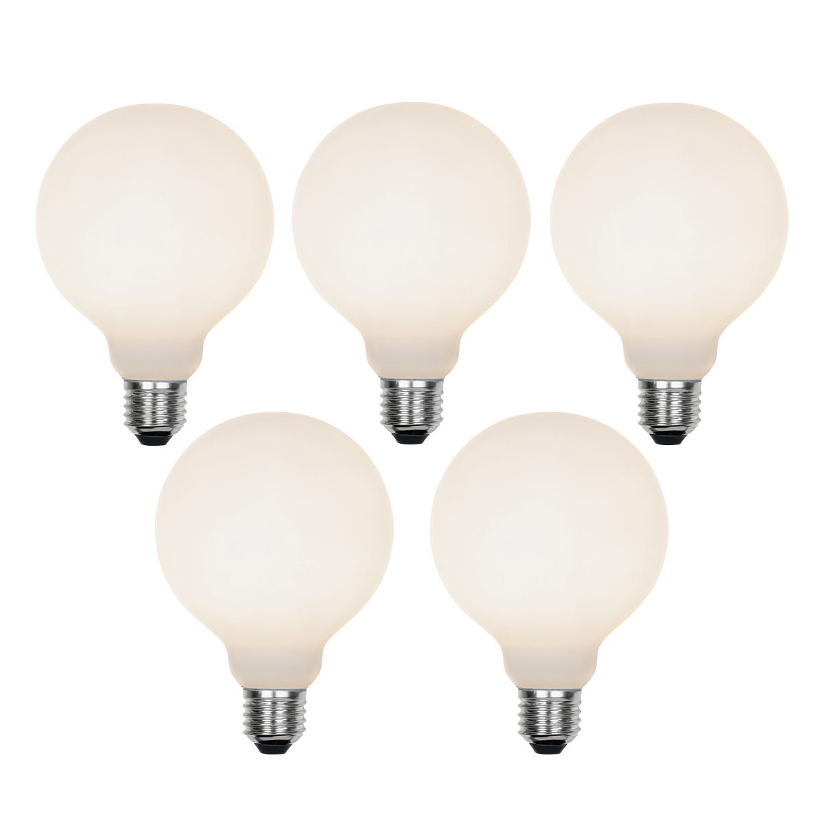Set van 5 E27 3-staps dimbare LED lamp G95 mat 5W 550 lm 3000K