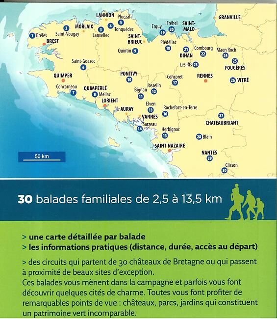 OUEST FRANCE - CHATEAUX DE BRETAGNE 30 BALADES