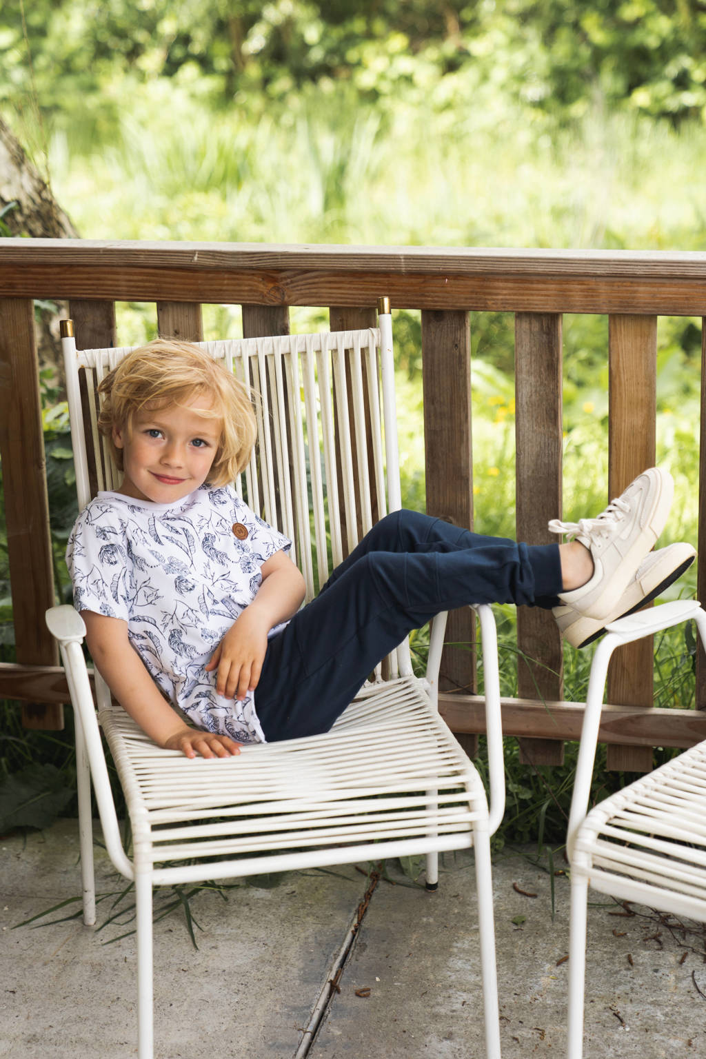 Koko Noko T-shirt met all over print blauw