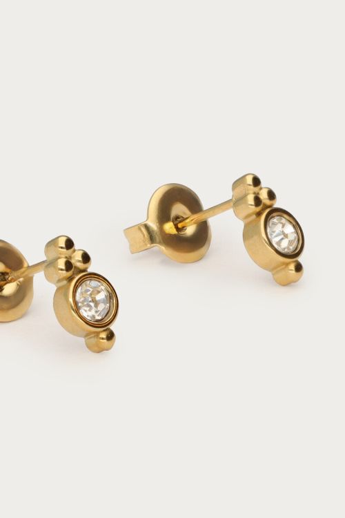 Studs met transparante strass dots