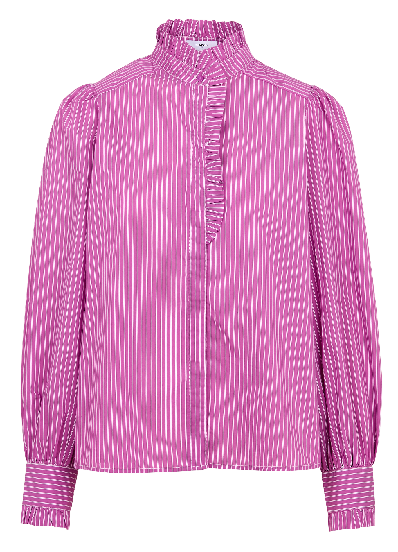 LEONY - Chemise rayée en coton mélangé | Violet