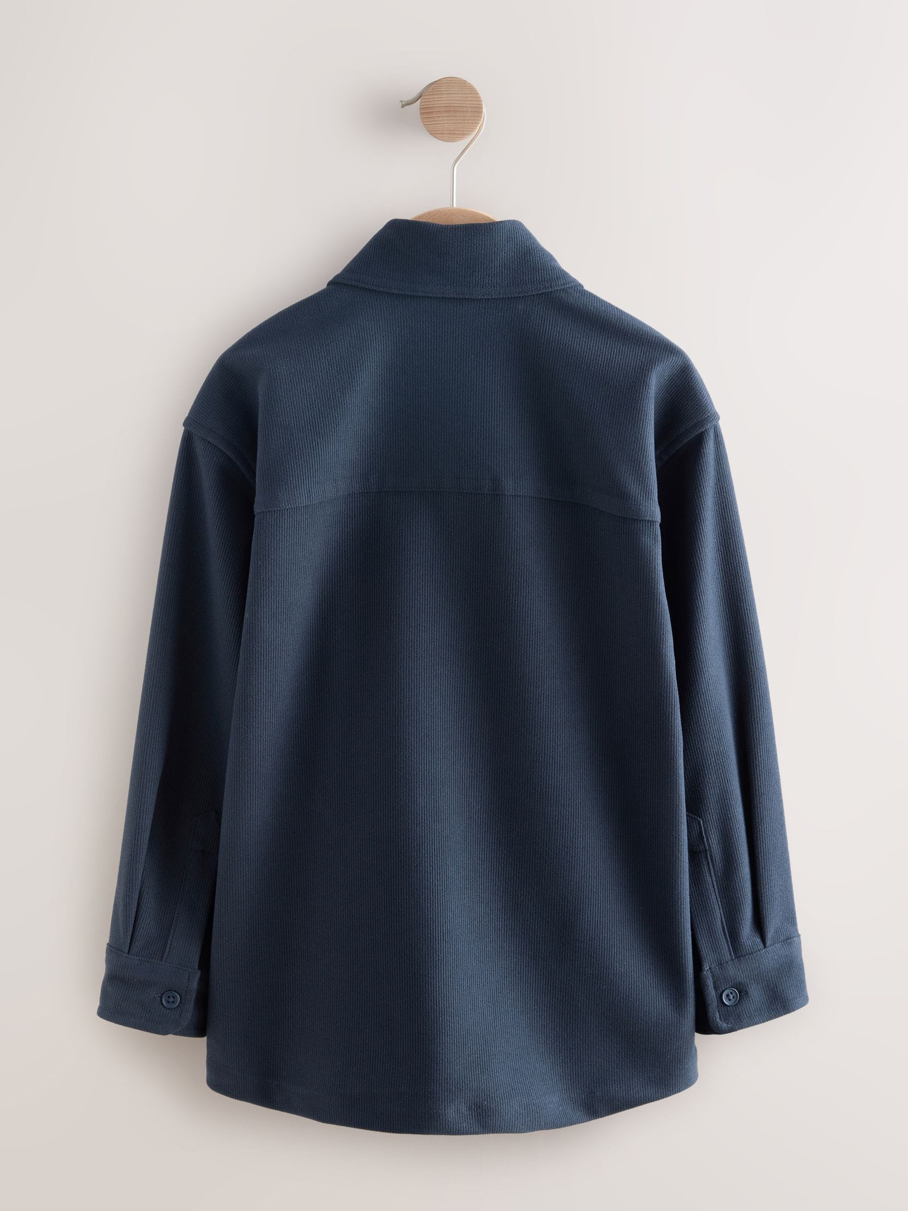 Marineblauw - Corduroy overshirt met rits (3-16jaar)