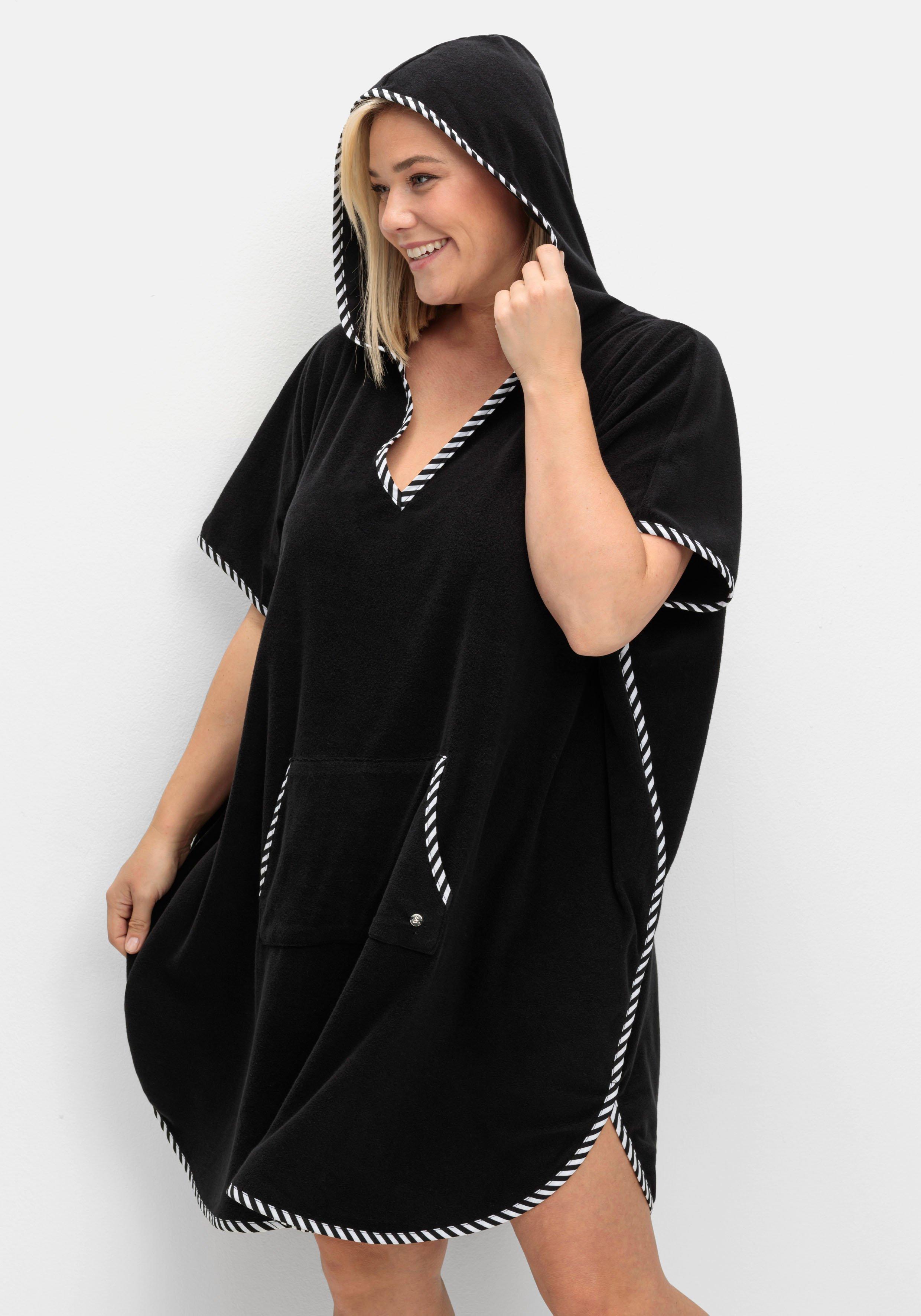 Bade-Poncho mit Kapuze, aus Frottee