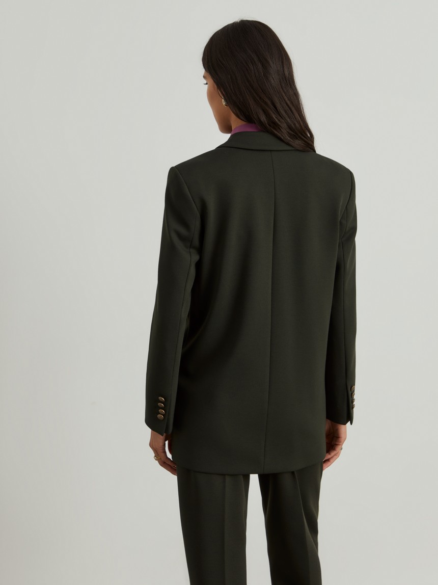 Blazer com bolsos e forro em contraste