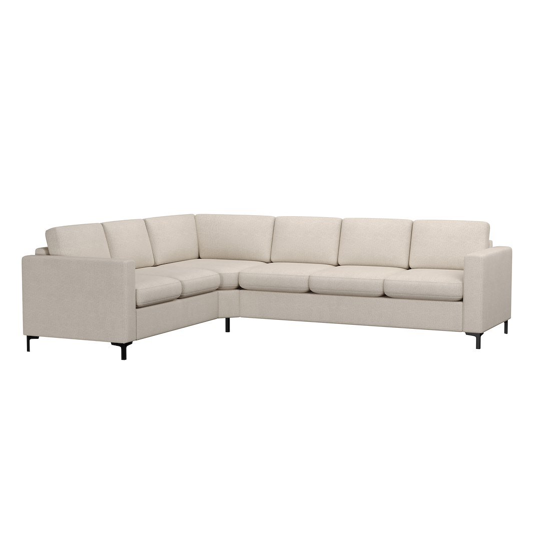 Ask hjørnesofa 23 hjørnesofa. Big hjørnemodul. Tekstil Nordic 2 Linen med sorte metallben