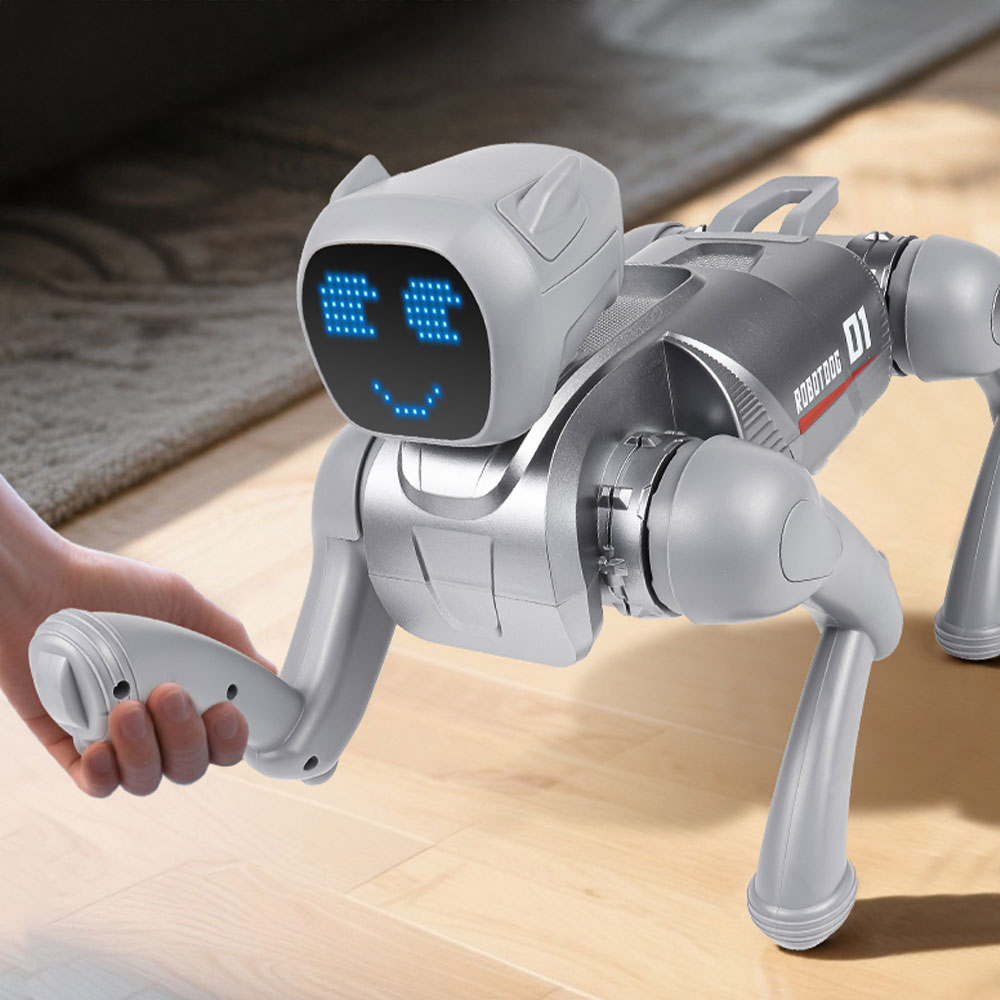(31x24cm) Ferngesteuerter 2.4GHz Roboter Hund Kinder RC Spielzeug mit 360° Drehung / Sound Effekten / App Steuerung (Batteriebetrieben) - Rosa