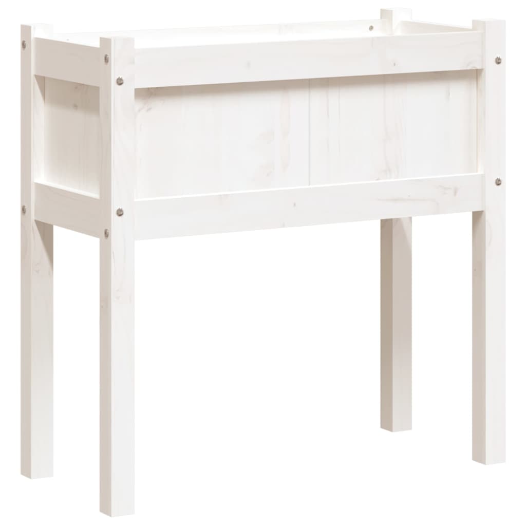 Jardinières avec pieds blanc 70x31x70 cm bois de pin massif