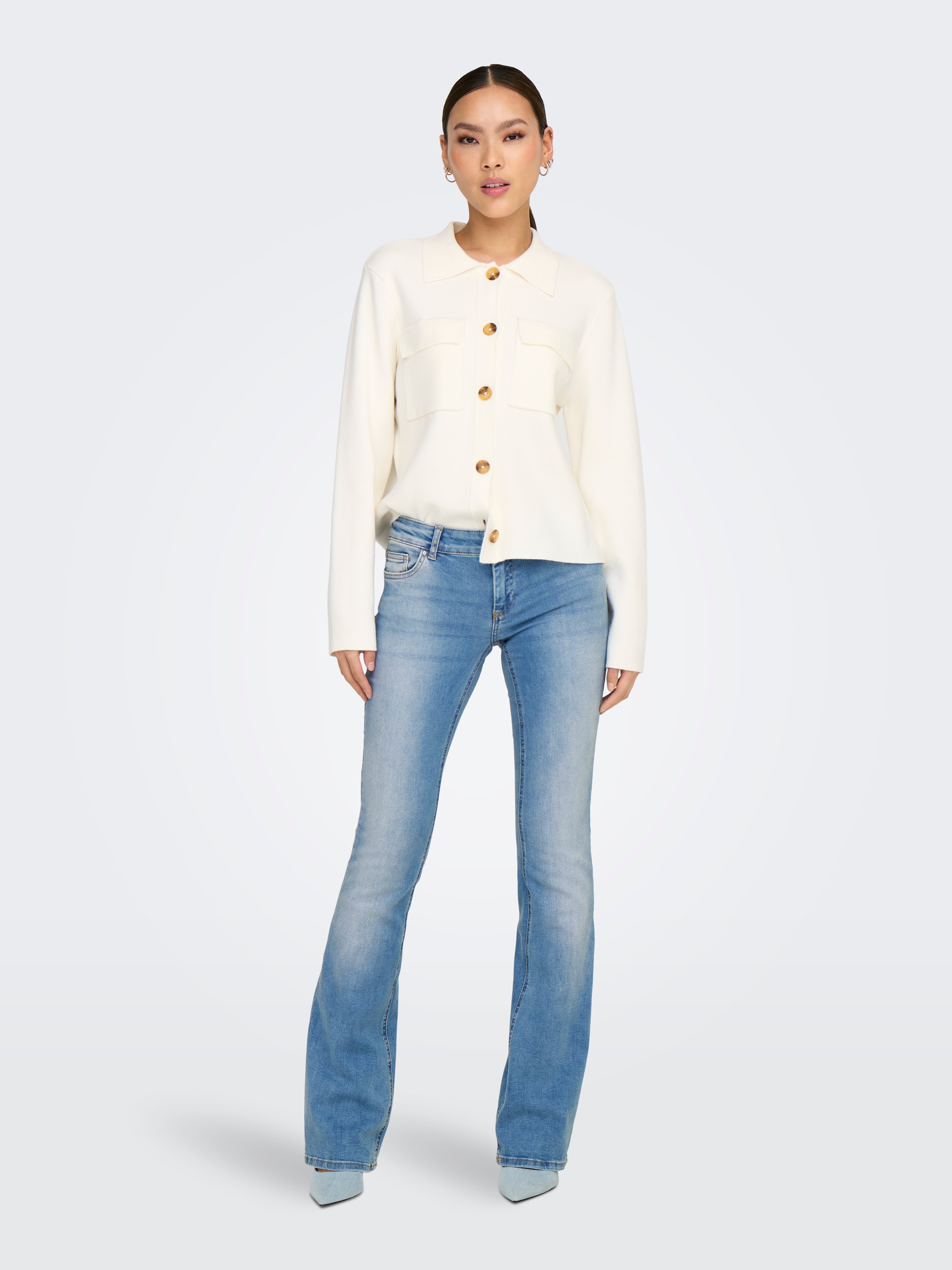 ONLBLUSH Niedrige Taille Ausgestellt Jeans Light Medium Blue Denim