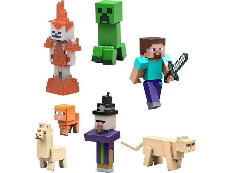 Mattel Minecraft Actionfigur mit pixeligem Design Minecraft Kinderspielzeugfigur