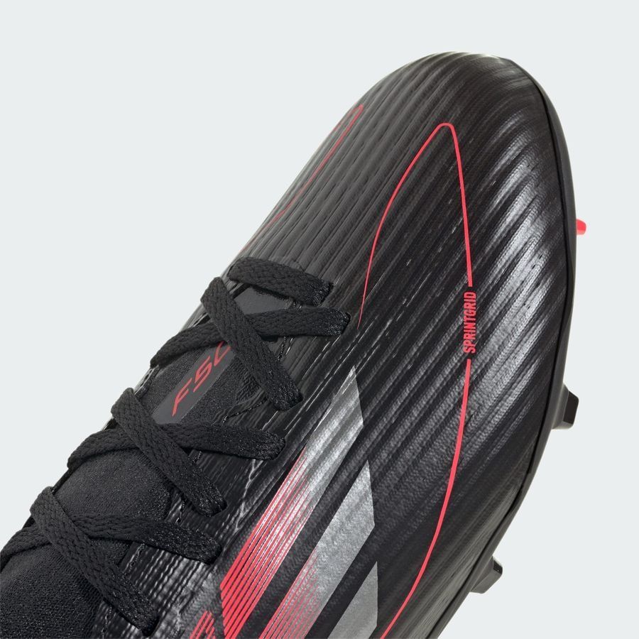 adidas F50 League Mid FG/AG Stealth Victory - Noir/Argenté/Lucid Red Enfant