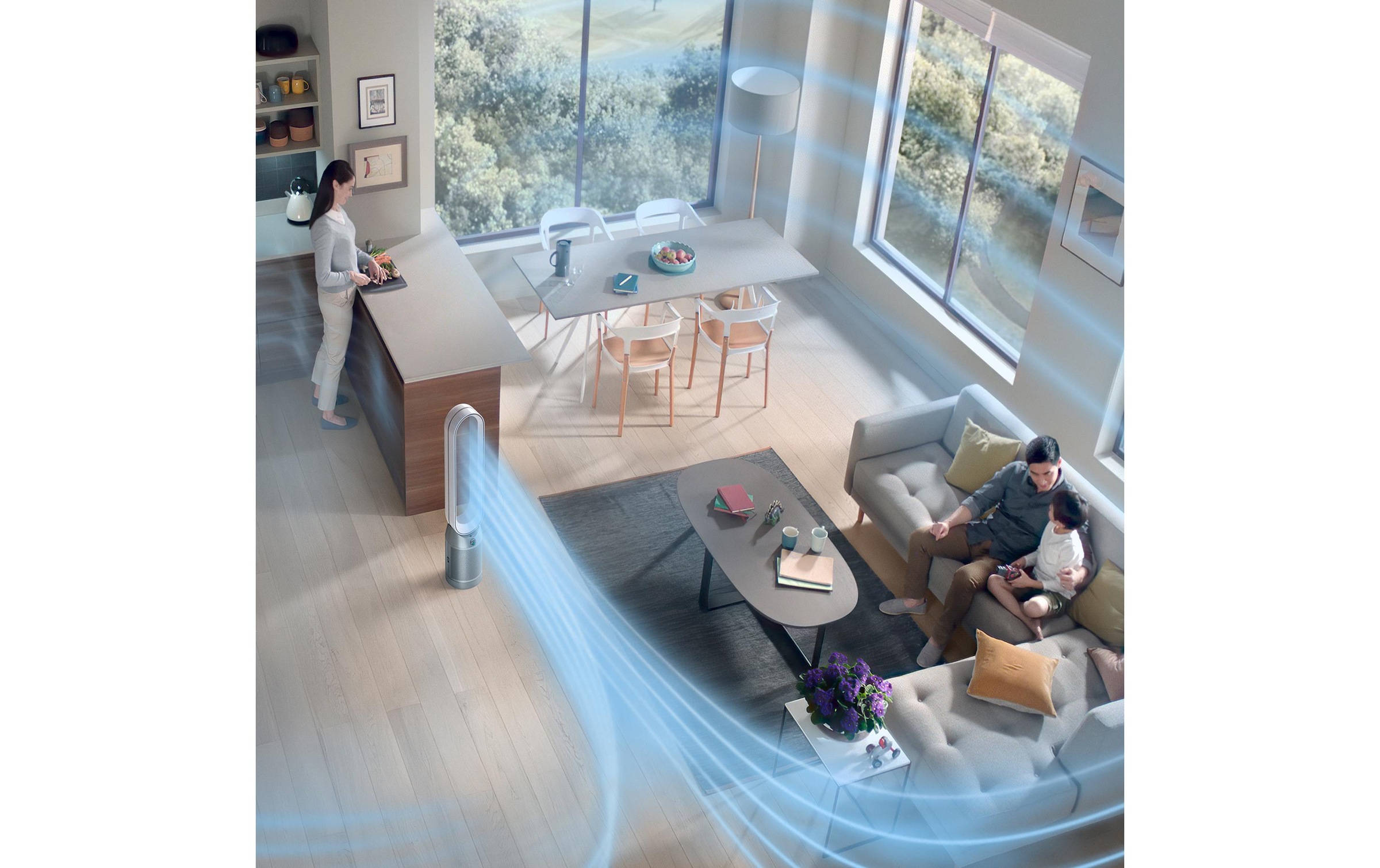 DYSON Bodenventilator »Purifier Cool Autoreact™ TP7A (Silber/Weiss)«