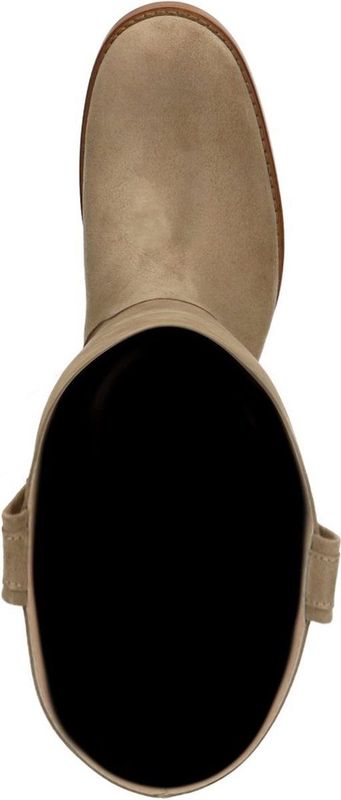 Manfield - Dames - Beige Suède Laars - Suède - Hakhoogte 5 cm