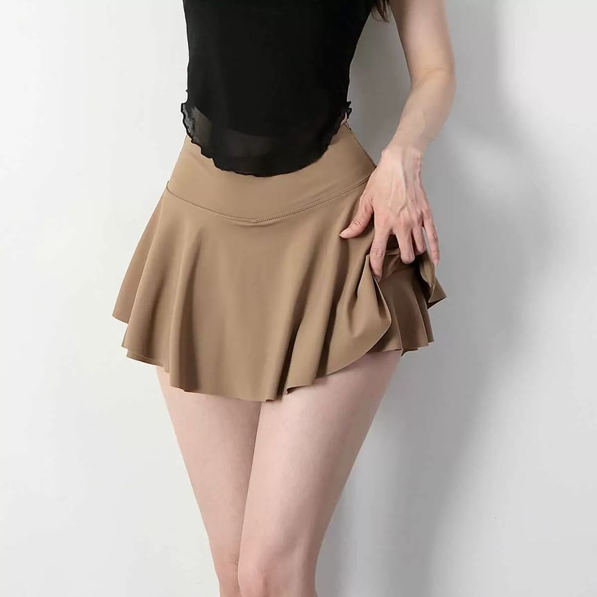 Arigne - Sportieve rok met hoge taille en ruches