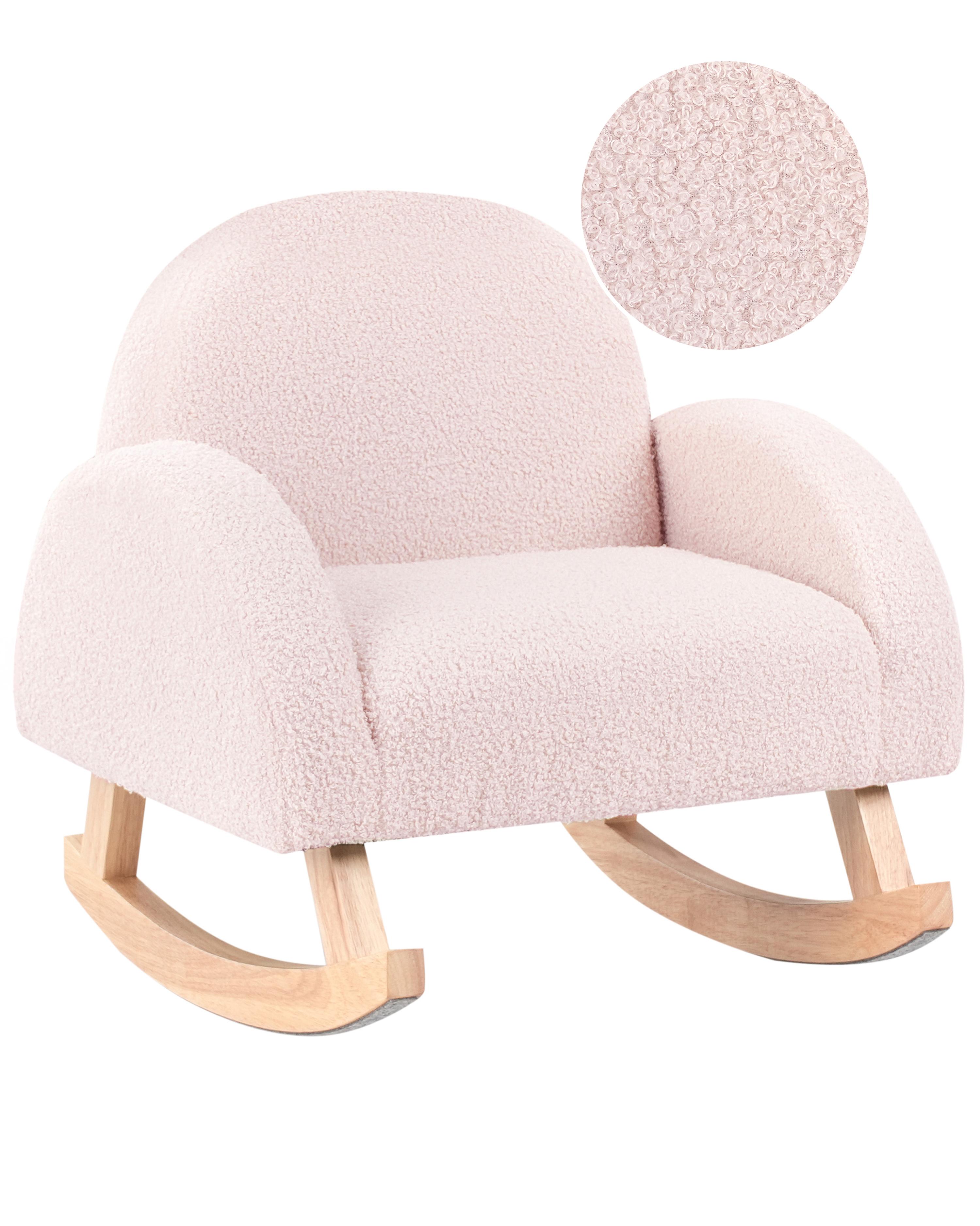 Kinderschommelstoel HUG Bouclé Pastelroze