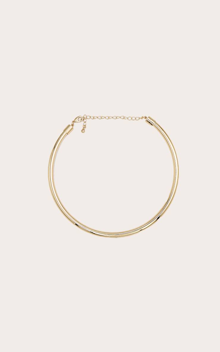 Doré Collier Ras-de-cou Avec Barre Métallique