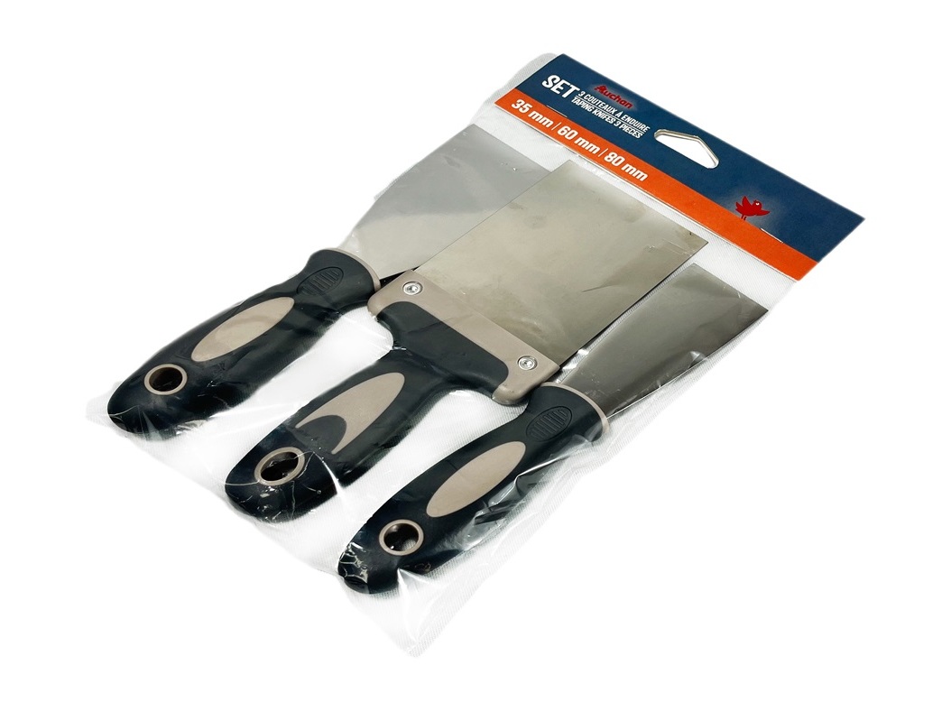 CONJUNTO DE 3 ESPÁTULAS AUCHAN 35-60-80MM