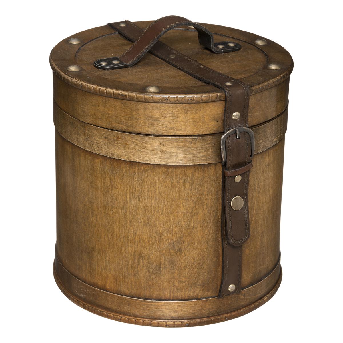 BOITE BOIS BRUCE MARRON D.26X25CM
